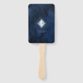 Fine Lines Gold Abstrakt Wedding V1 Navy ID867 Fächer (Vorderseite)