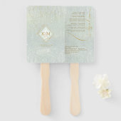 Fine Lines Gold Abstrakt Wedding V1 Sage ID867 Fächer (Vorne und Hinten)