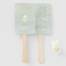 Fine Lines Gold Abstrakt Wedding V1 Sage ID867 Fächer