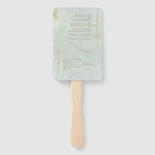 Fine Lines Gold Abstrakt Wedding V1 Sage ID867 Fächer (Rückseite)