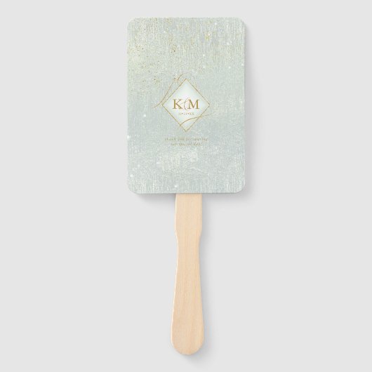 Fine Lines Gold Abstrakt Wedding V1 Sage ID867 Fächer (Vorderseite)