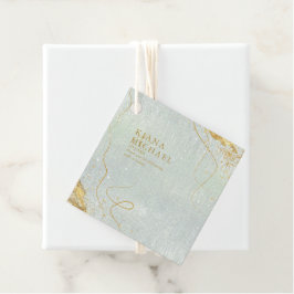 Fine Lines Gold Abstrakt Wedding V1 Sage ID867 Geschenkanhänger