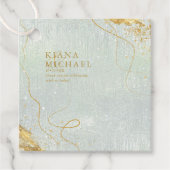 Fine Lines Gold Abstrakt Wedding V1 Sage ID867 Geschenkanhänger (Vorderseite)