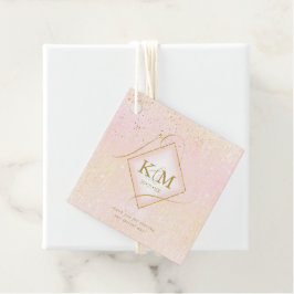 Fine Lines Gold Abstrakt Wedding V2 Blush ID867 Geschenkanhänger