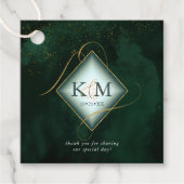 Fine Lines Gold Abstrakt Wedding V2 Emerald ID867 Geschenkanhänger (Vorderseite)