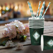 Fine Lines Gold Abstrakt Wedding V2 Emerald ID867 Pappbecher