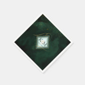 Fine Lines Gold Abstrakt Wedding V2 Emerald ID867 Serviette (Ecke)