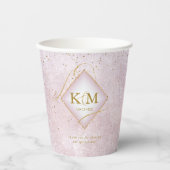 Fine Lines Gold Abstrakt Wedding V2 Mauve ID867 Pappbecher (Vorderseite)