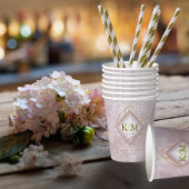 Fine Lines Gold Abstrakt Wedding V2 Mauve ID867 Pappbecher