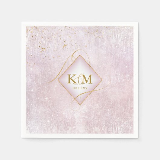 Fine Lines Gold Abstrakt Wedding V2 Mauve ID867 Serviette (Vorderseite)