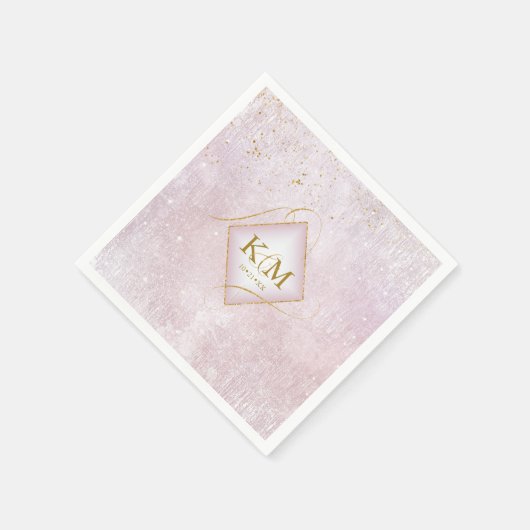 Fine Lines Gold Abstrakt Wedding V2 Mauve ID867 Serviette (Ecke)