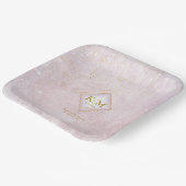 Fine Lines Gold Abstrakt Wedding V2 Muave ID867 Pappteller (Gewinkelt)