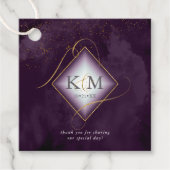 Fine Lines Gold Abstrakt Wedding V2 Plum ID867 Geschenkanhänger (Vorderseite)