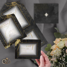 Fine Lines Gold Abstrakt Wedding V3 Black ID867