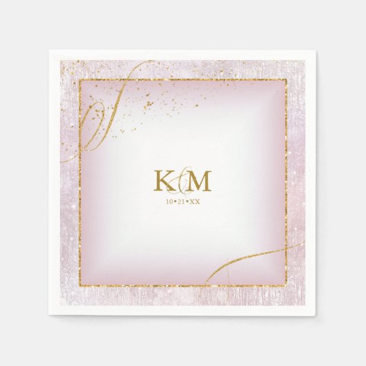 Fine Lines Gold Abstrakt Wedding V3 Mauve ID867 Serviette (Vorderseite)