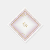 Fine Lines Gold Abstrakt Wedding V3 Mauve ID867 Serviette (Ecke)