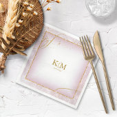 Fine Lines Gold Abstrakt Wedding V3 Mauve ID867 Serviette