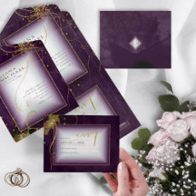 Fine Lines Gold Abstrakt Wedding V3 Plum ID867