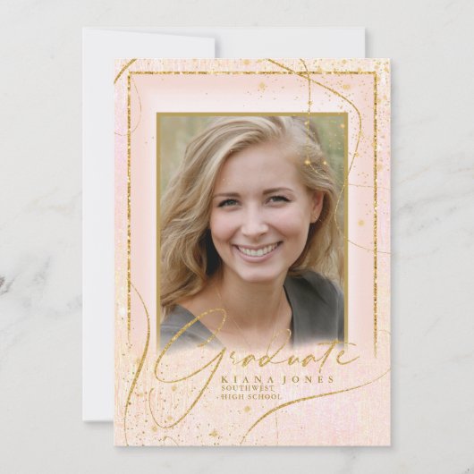 Fine Lines Gold Abstrakter Abschluss Blush ID907 (Vorderseite)