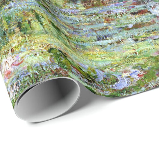 Fine Monet Japanese Bridge & Water-Lily Pond Geschenkpapier (Rolleneckpunkt)