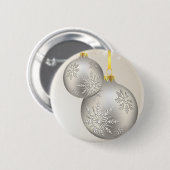 Fine Monogram Cool Niedlich Girl Retro Floral Button (Vorne & Hinten)