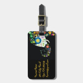 Fine Niedlich Girly Floral Elephant Gepäckanhänger (Vorderseite vertikal)