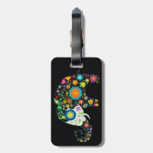 Fine Niedlich Girly Floral Elephant Gepäckanhänger (Rückseite vertikal)