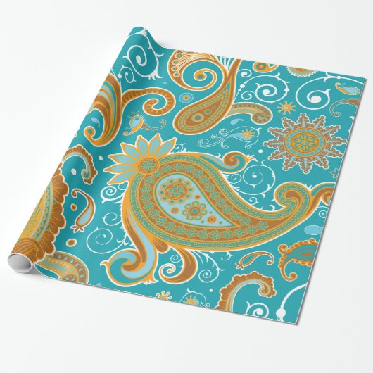 Fine Paisley Cool Niedlich Girly Retro Fashion Geschenkpapier (Ungerollt)
