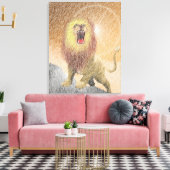 Fine Pencil Orange Lion Leinwanddruck (Insitu (Wohnzimmer))