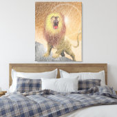 Fine Pencil Orange Lion Leinwanddruck (Insitu (Schlafzimmer))