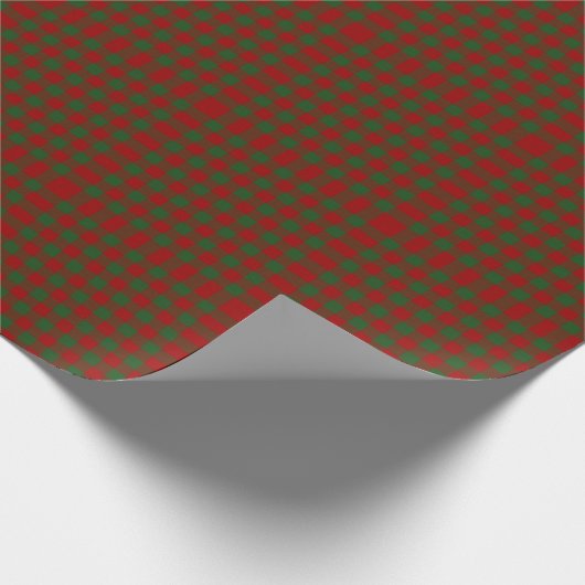 Fine Red and Green Gingham Pattern Blocks Geschenkpapier (Ecke)