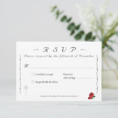 Fine Rose katholisch RSVP Karte (Stehend Vorderseite)