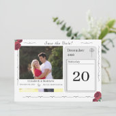 Fine Rose Katholische Save the Date-Karte Date (Stehend Vorderseite)