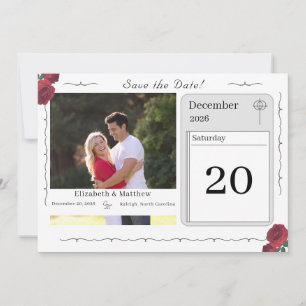 Fine Rose Katholische Save the Date-Karte Date