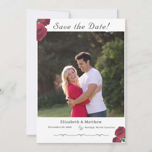 Fine Rose Katholische Save the Date-Karte Save The Date (Vorderseite)