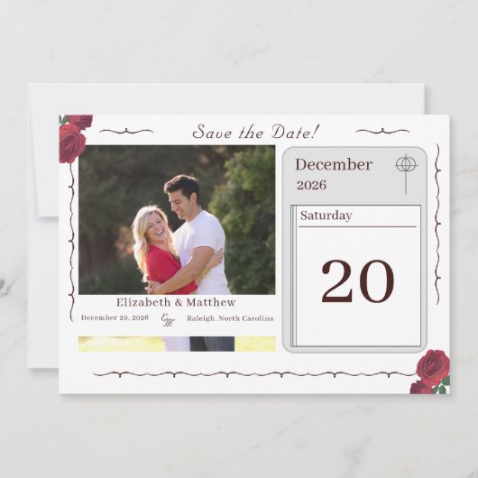 Fine Rose Katholische Save the Date-Karte Save The Date (Vorderseite)
