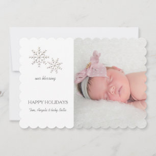 Fine Snowflakes Holiday Foto Card Feiertagskarte
