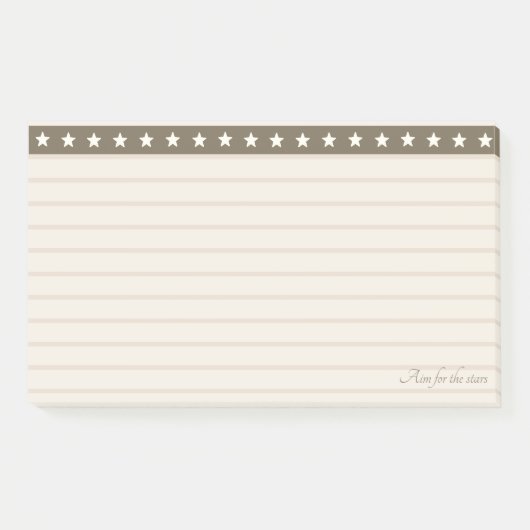 Fine Star Header auf Brown & Sand Beige Post-it Klebezettel (Vorderseite)