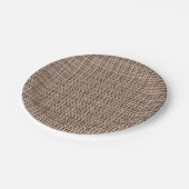 Fine Weave Retro Minimalistisch braunes Muster Pappteller (Schrägansicht)