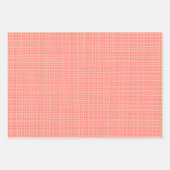 Fine Weave Woven Stripe Gingham Muster Blush Pink Geschenkpapier Set (Vorderseite 3)