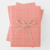 Fine Weave Woven Stripe Gingham Muster Blush Pink Geschenkpapier Set (Beispiel)