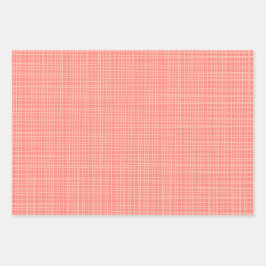 Fine Weave Woven Stripe Gingham Muster Blush Pink Geschenkpapier Set