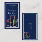 Fine Wine Blue Business Card 2 Visitenkarte (Vorne/Hinten)