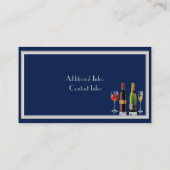 Fine Wine Blue Business Card Visitenkarte (Rückseite)