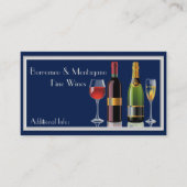 Fine Wine Blue Business Card Visitenkarte (Vorderseite)