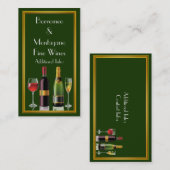 Fine Wine Green Business Card 2 Visitenkarte (Vorne/Hinten)