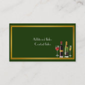 Fine Wine Green Business Card 2 Visitenkarte (Rückseite)
