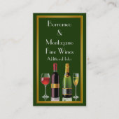 Fine Wine Green Business Card 2 Visitenkarte (Vorderseite)