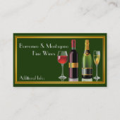 Fine Wine Green Business Card Visitenkarte (Vorderseite)