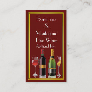 Fine Wine Red Business Card 2 Visitenkarte